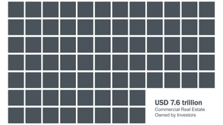 USD 7.6 trillion
Commercial Real Estate
Owned by Investors
 