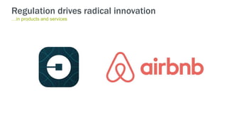 Regulation drives radical innovation
…in products and services
 