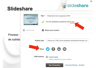 Proceso
de subida
Slideshare
33
 