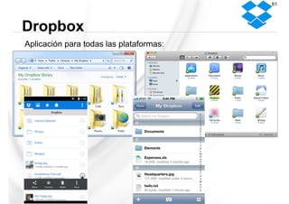 Aplicación para todas las plataformas:
Dropbox
61
 