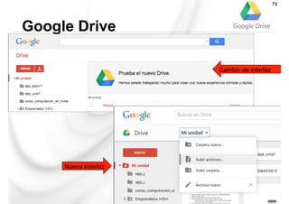 Interfaz web básica:
Google Drive
79
Nueva interfaz
Cambio de interfaz
 