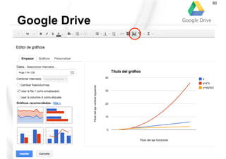 Crear una hoja de cálculo:
Google Drive
83
 