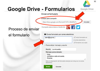 Proceso de enviar
el formulario
Google Drive - Formularios
92
 