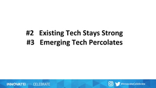 #2 Existing Tech Stays Strong
#3 Emerging Tech Percolates
 