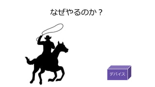 なぜやるのか？
デバイス
 