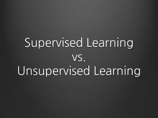 Supervised Learning
vs.
Unsupervised Learning
 