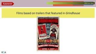 Answer Collected Works – asKQAnce 20142016 Jan Open
Films based on trailers that featured in Grindhouse
 