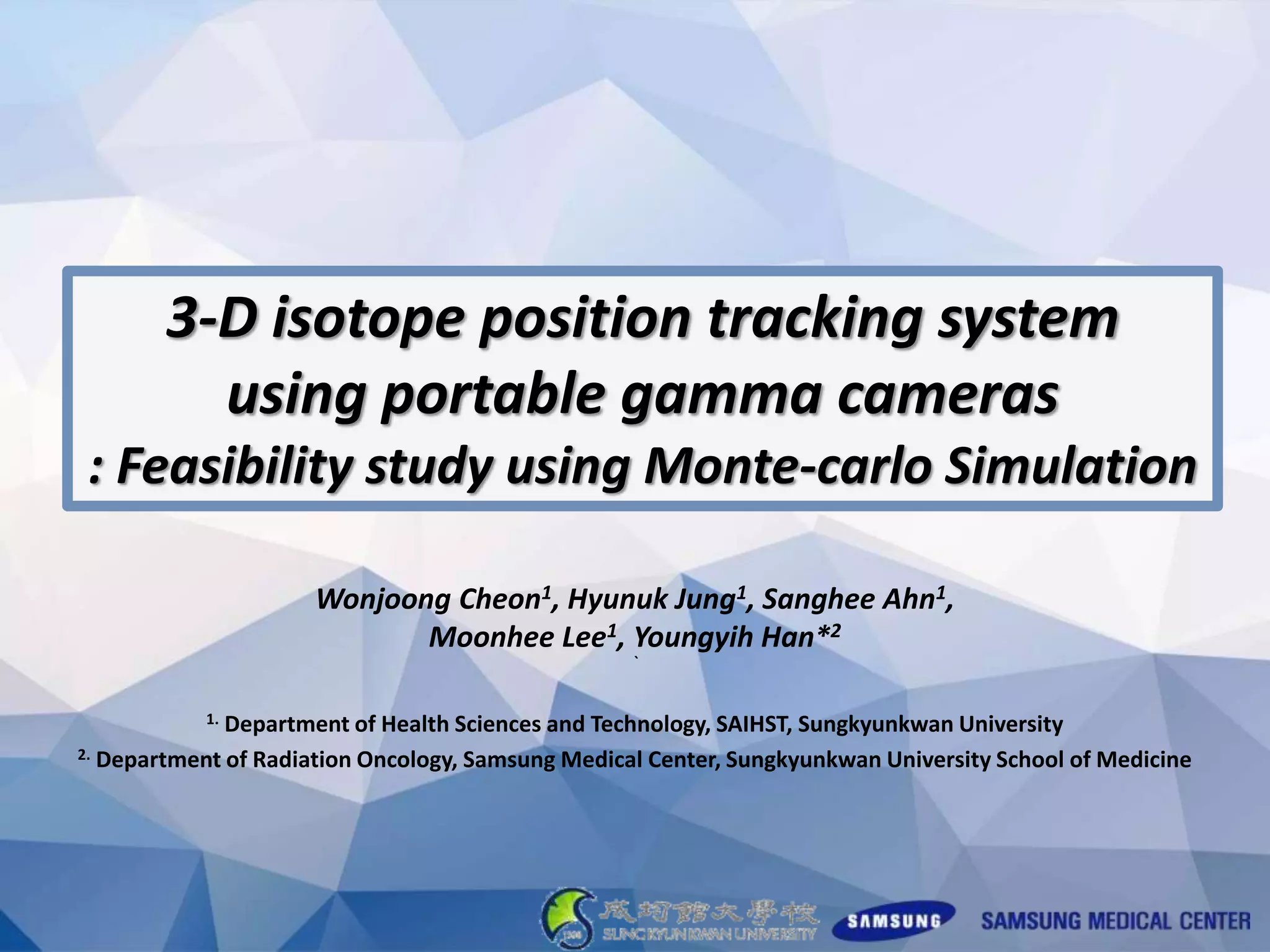 3-D isotope position tracking system using portable gamma cameras ...