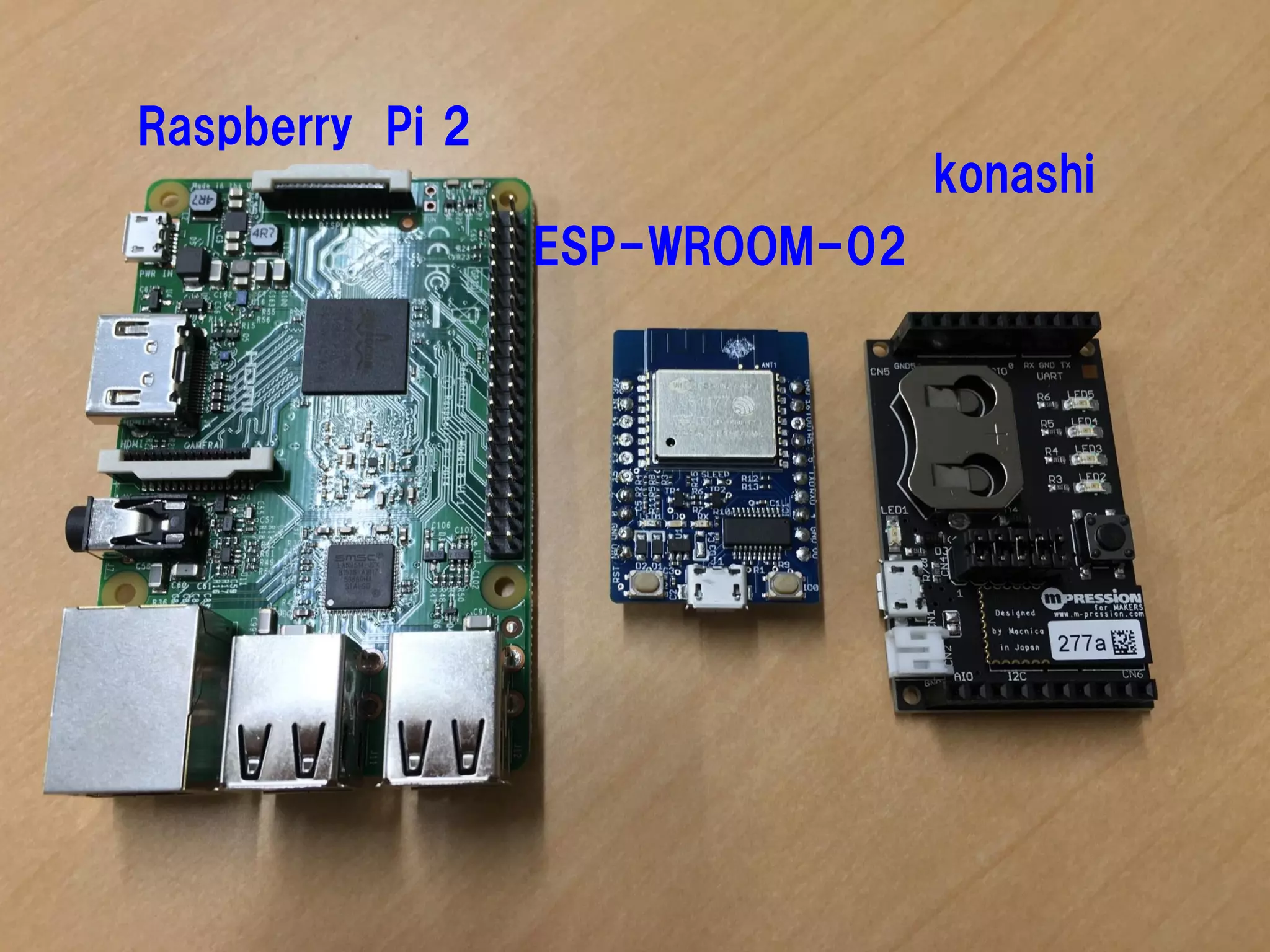 （C） IDC Frontier Inc. All Rights
Reserved.
Raspberry Pi 2
ESP-WROOM-02
konashi
 