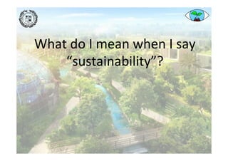 What	do	I	mean	when	I	say	
“sustainability”?	
 