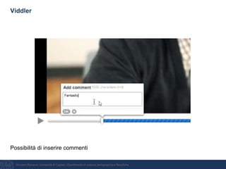 Giovanni Bonaiuti, Università di Cagliari, Dipartimento di scienze pedagogiche e filosofiche
Viddler
Possibilità di inserire commenti
 