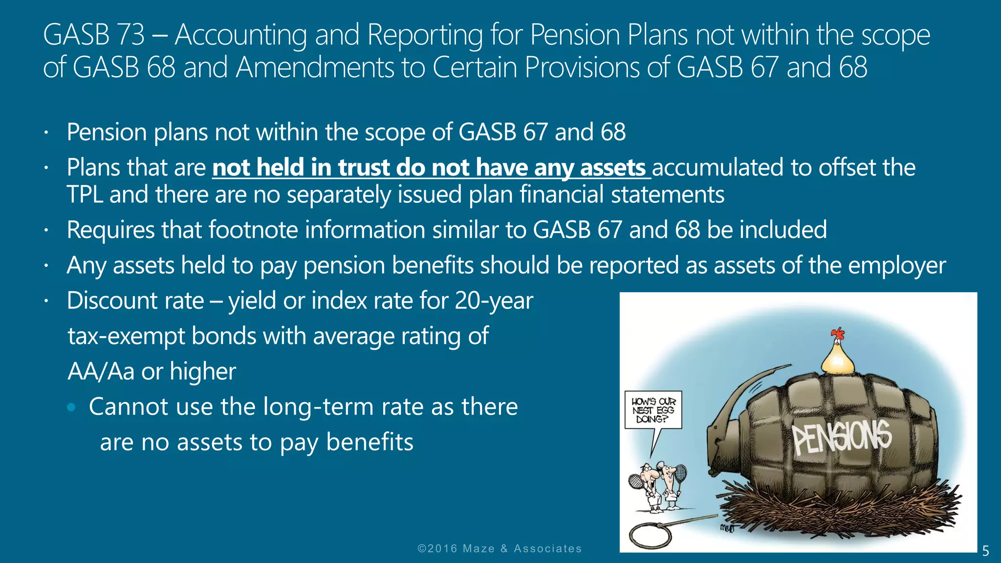 5
 Cannot use the long-term rate as there
are no assets to pay benefits
 