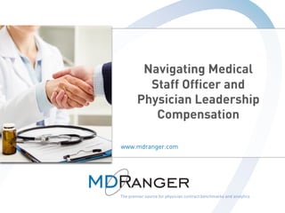 1
Navigating Medical
Staff Officer and
Physician Leadership
Compensation
 