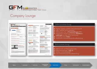 Company Lounge
Basics Leserschaft Facts Print
Erscheinungs-
termine Facts Online Preise Partnerevents Ansprech-partner
 