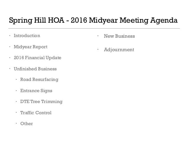 hoa meeting agenda