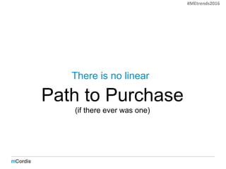 There is no linear‘
Path to Purchase
(if there ever was one)
#MEtrends2016
 