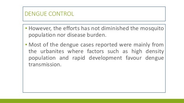 Ecosystem approach to dengue control