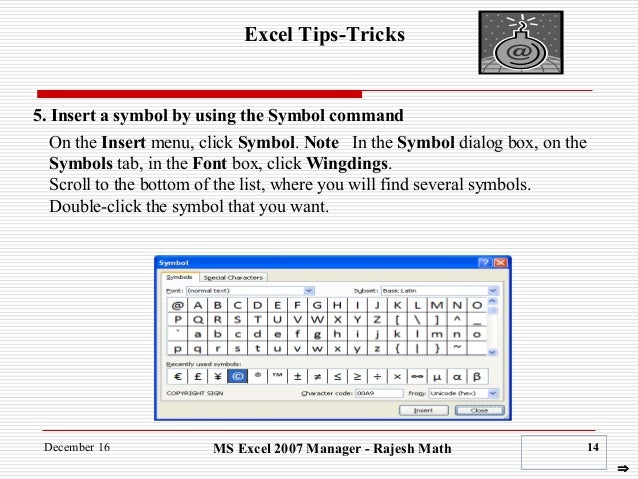 Excel 2007 tips tricks performance