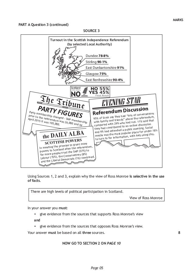 National 5 Modern Studies exam 2016 Belmont Modern Studies