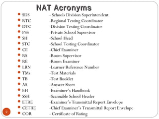 2016 nat test admin guidelines[1] | PPT