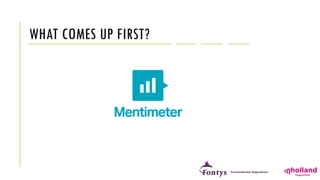 WHAT COMES UP FIRST?
 