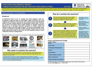 Research ethics and the RD1 ethics form - RDP 09-11-16 | PPTX