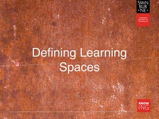 Defining Learning
Spaces
 