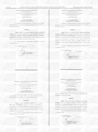 431.384 GACETA OFICIAL DE LA REPÚBLICA BOLIVARIANA DE VENEZUELA		 Miércoles 19 de octubre de 2016
 