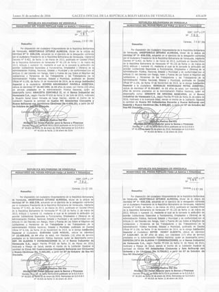 Lunes 31 de octubre de 2016		 GACETA OFICIAL DE LA REPÚBLICA BOLIVARIANA DE VENEZUELA		 431.639
 