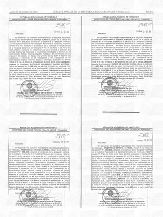 Lunes 31 de octubre de 2016		 GACETA OFICIAL DE LA REPÚBLICA BOLIVARIANA DE VENEZUELA		 431.641
 