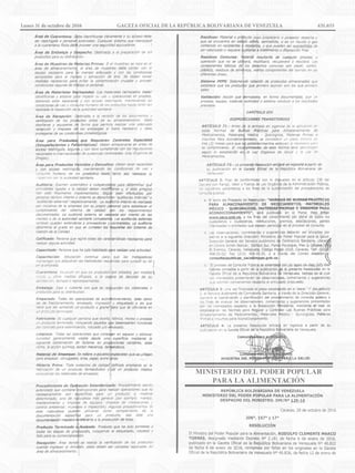 MINISTERIO DEL PODER POPULAR
PARA LA ALIMENTACIÓN
Lunes 31 de octubre de 2016		 GACETA OFICIAL DE LA REPÚBLICA BOLIVARIANA DE VENEZUELA		 431.655
 