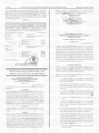 MINISTERIO DEL PODER POPULAR
PARA LA JUVENTUD Y EL DEPORTE
431.656 GACETA OFICIAL DE LA REPÚBLICA BOLIVARIANA DE VENEZUELA		 Lunes 31 de octubre de 2016
 