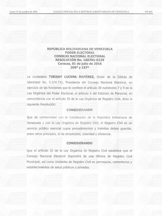 Lunes 31 de octubre de 2016		 GACETA OFICIAL DE LA REPÚBLICA BOLIVARIANA DE VENEZUELA		 431.661
 