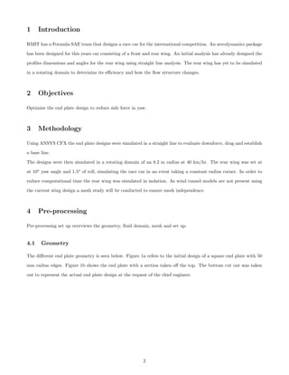 Sae Legal Rear Wing 2016 optimisation a rear wing endplate in a rotating domain | PDF