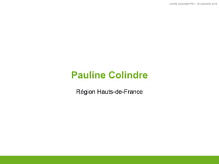 Comité Consultatif PEI – 18 novembre 2016
TITRE
Pauline Colindre
Région Hauts-de-France