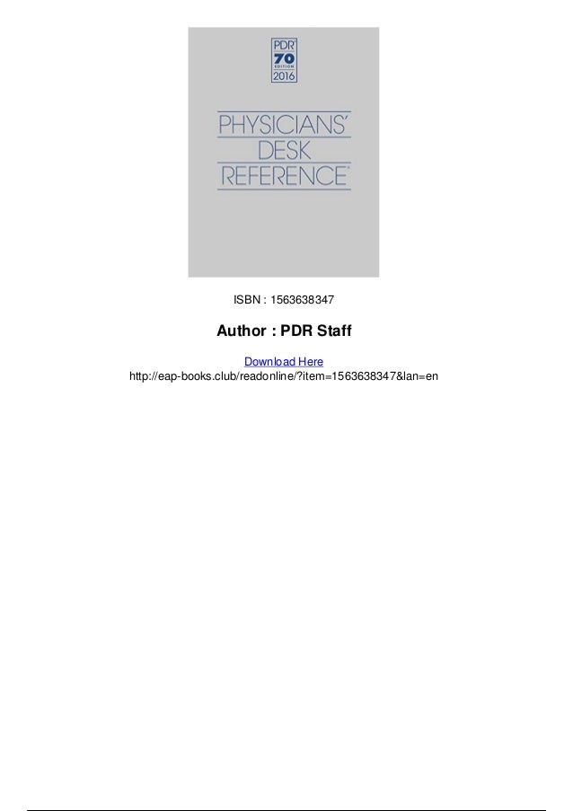physicians desk reference pdf free download