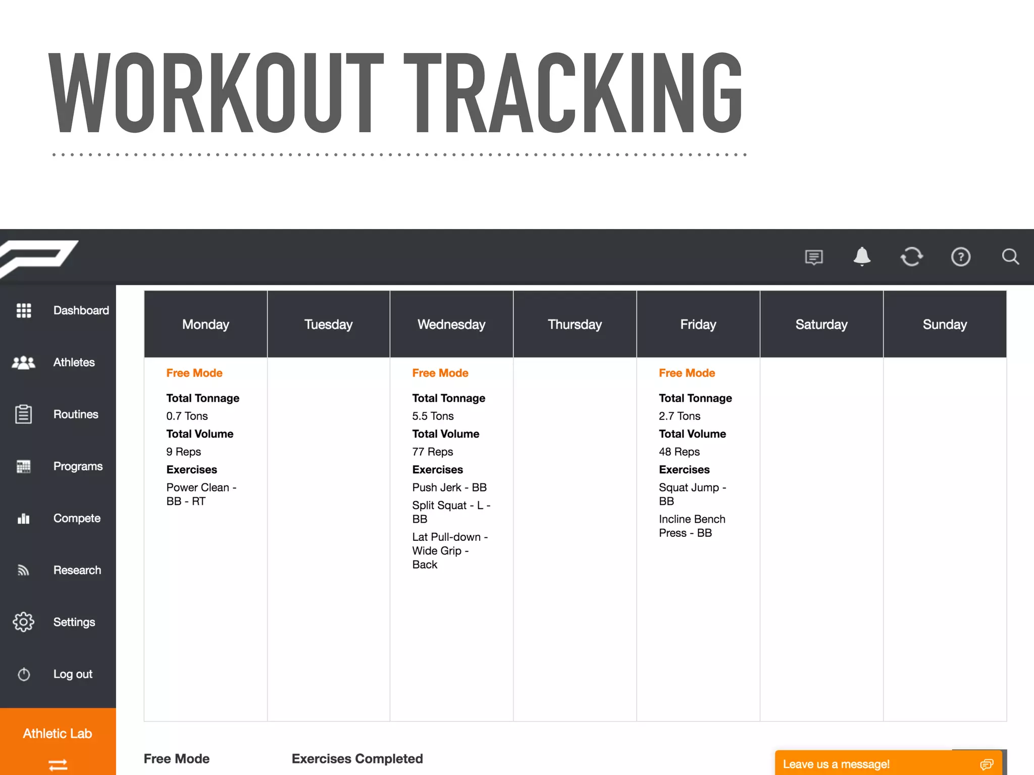 REST TRACKING
WORKOUT TRACKING
 