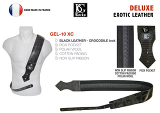 19
PICK POCKETNON SLIP RIBBON
COTTON PADDING
POLAR WOOL
DELUXE
EXOTIC LEATHER
HAND MADE IN FRANCE
GEL-10 XC
BLACK LEATHER - CROCODILE look
PICK POCKET
POLAR WOOL
COTTON PADING
NON SLIP RIBBON
 