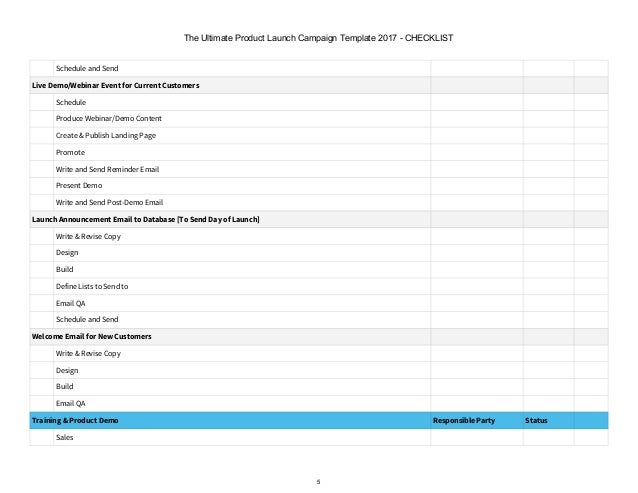 2018 product launch campaign planner template excel template