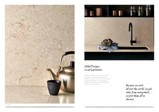 4 5
5212 Taj Royal
Because we work
all over the world, we get
ideas from everywhere...
we put them all in
the mix.
5212 Taj Royal
Different cultures and everyday life inspire
our designs. Caesarstone products and
distributors can be found in over 40 countries
worldwide, allowing us to customize our
products to reflect the distinguished beauty
of your local surroundings.
Global Designs,
Local Inspiration
 