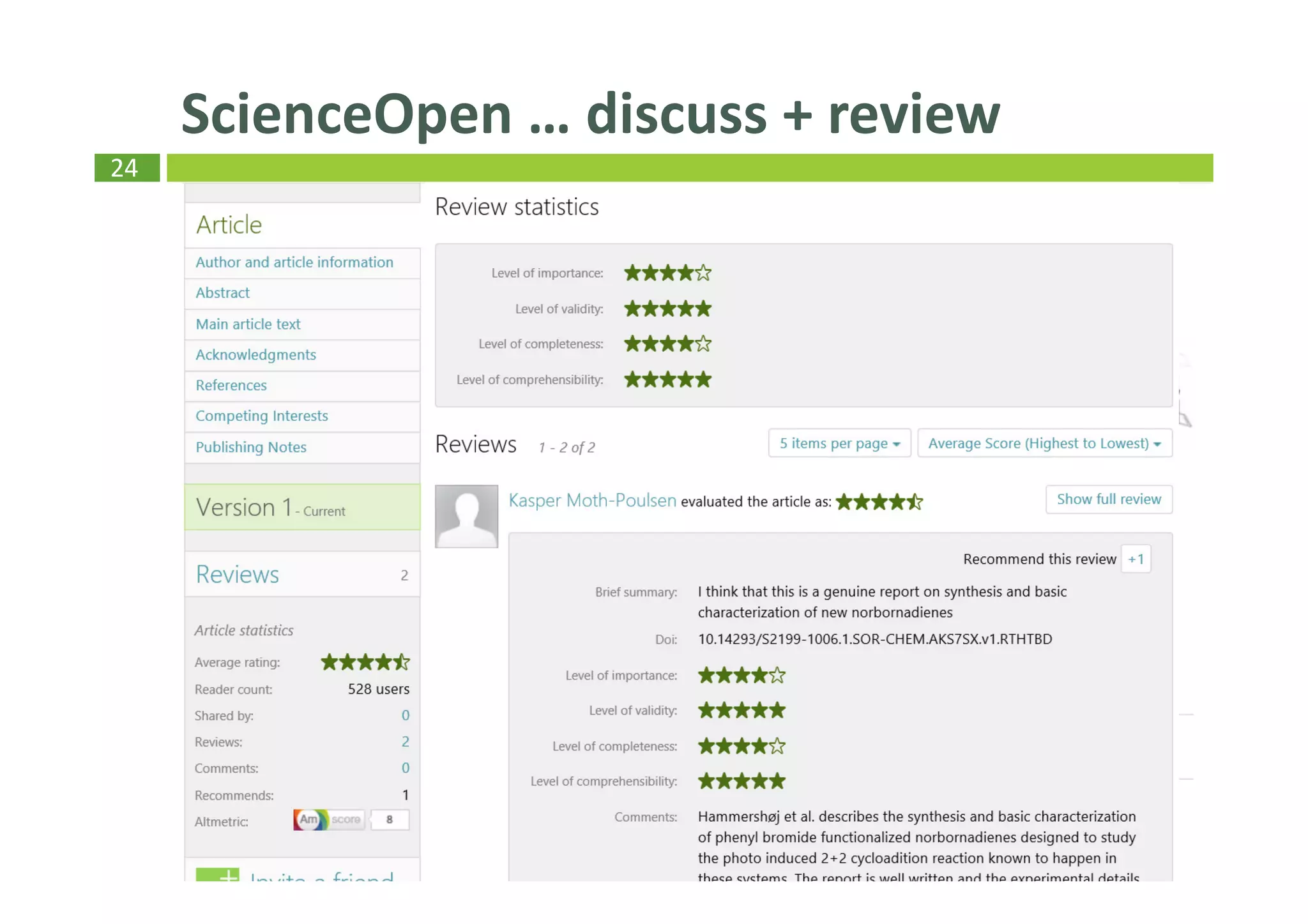 24
ScienceOpen … discuss + review
 