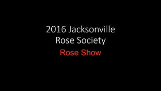 2016 Jacksonville
Rose Society
Rose Show
 
