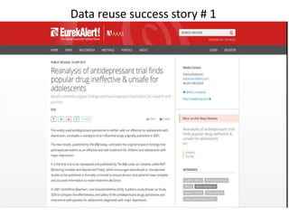 Data reuse success story # 1
 
