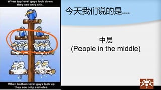 今天我们说的是….
中层
(People in the middle)
 
