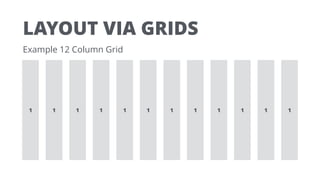 LAYOUT VIA GRIDS
1 1 1 1 1 1 1 1 1 1 1 1
Example 12 Column Grid
 