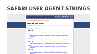 SAFARI USER AGENT STRINGS
 