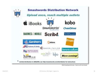 2016 Smashwords Survey - How to sell more books
2016/5/23 58JEPA Seminar 2016 Digital Tugboat Inc.
 