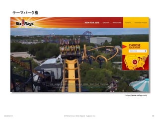 https://www.sixflags.com/
テーマパーク権
2016/5/23 98JEPA Seminar 2016 Digital Tugboat Inc.
 