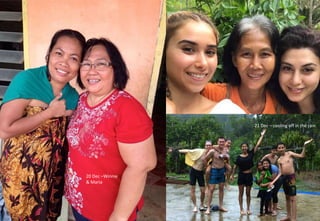 20 Dec –Winnie
& Maria
21 Dec – cooling off in the rain
 