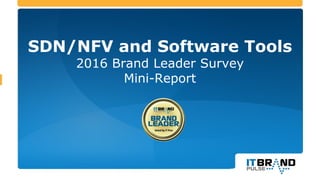 SDN/NFV and Software Tools
2016 Brand Leader Survey
Mini-Report
 